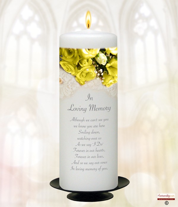 Lemon Rose Silver Wedding Remembrance Candle