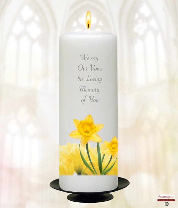 Daffodil Silver Wedding Remembrance Candle