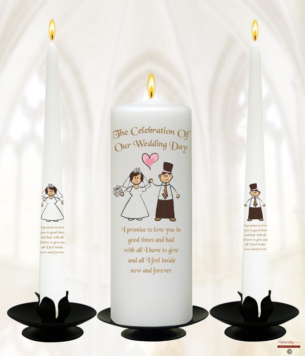 Happy Ever After Gold Wedding Candles