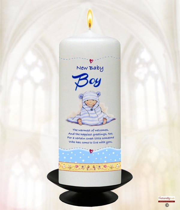 New Boy Peek a boo 6inch Candle