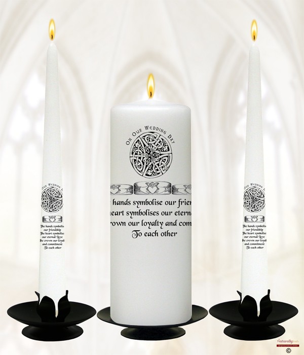 Claddagh Silver Wedding Candles