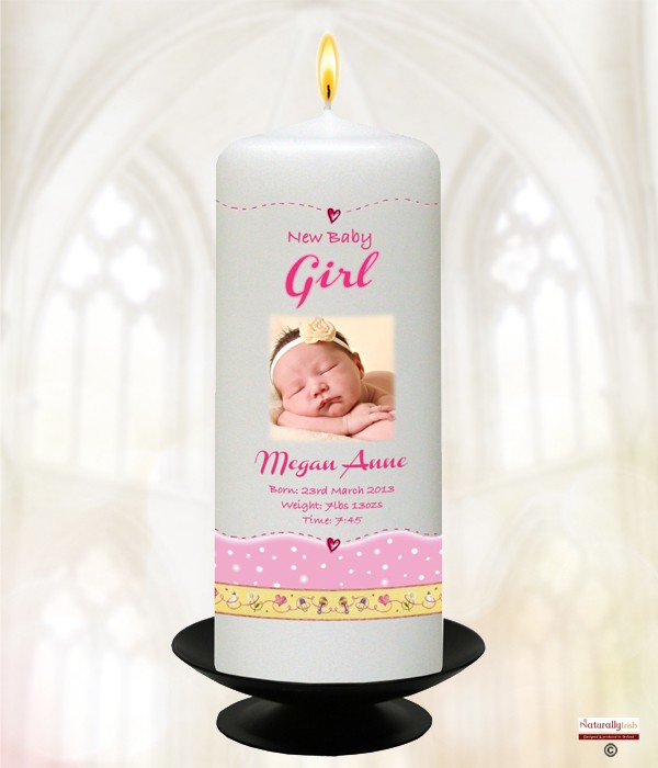 New Girl Photo Peek a boo 6inch Candle