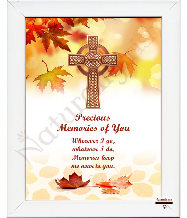Celtic Cross Autumn Leaves Remembrance RM Frame