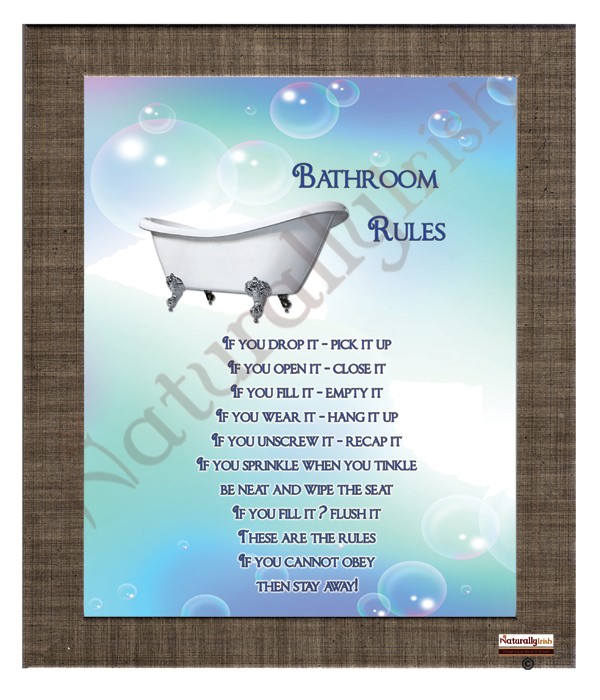 Bathroom Rules - Bubbles & Bath RM Frame