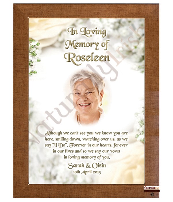 White Flowers and Photo Wedding Remembrance Frame