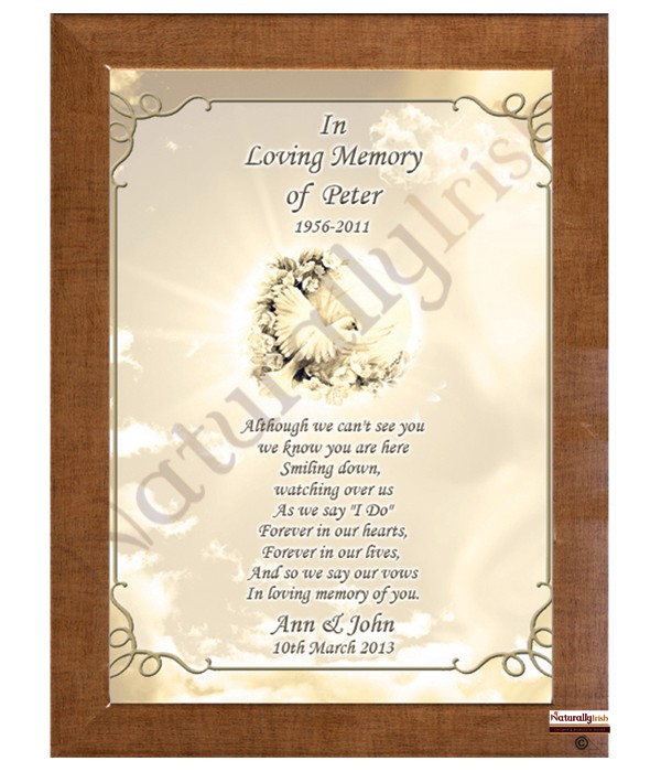 Dove and Flowers Wedding Remembrance Frame